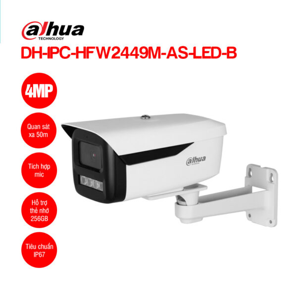 Camera IP 4MP DAHUA DH-IPC-HFW2449M-AS-LED-B