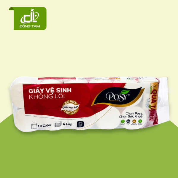 Giấy Vệ Sinh Posy 10 Cuộn Có Lõi 1,8Kg