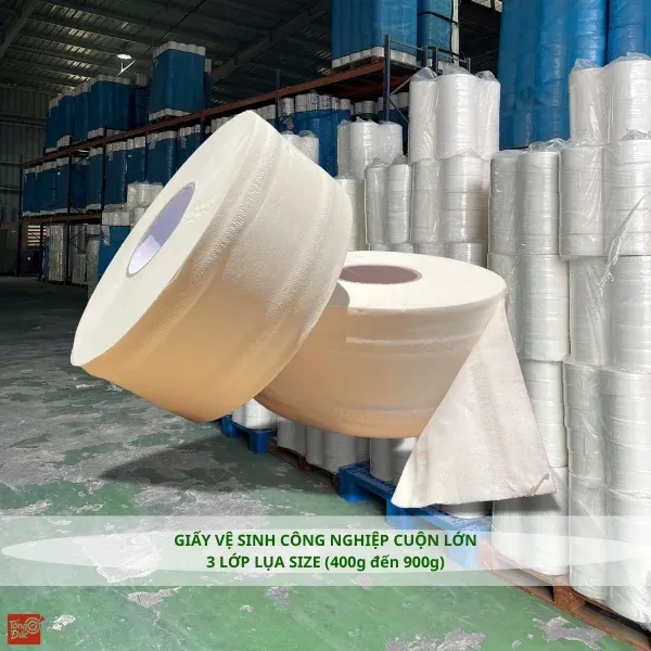 Giấy Vệ Sinh Cuộn Lớn 3 Lớp – Đủ 400g đến 900g, Giao Nhanh