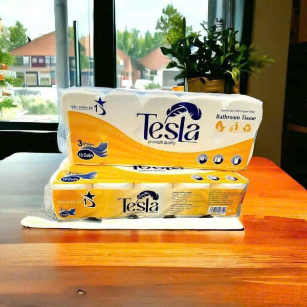 GIẤY VỆ SINH KHÔNG LÕI 3 LỚP TESLA 10 CUỘN