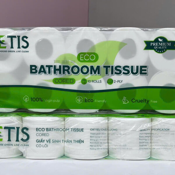 Giấy vệ sinh 10 cuộn ETIS có lõi 1,6Kg - Đồng Tâm Paper